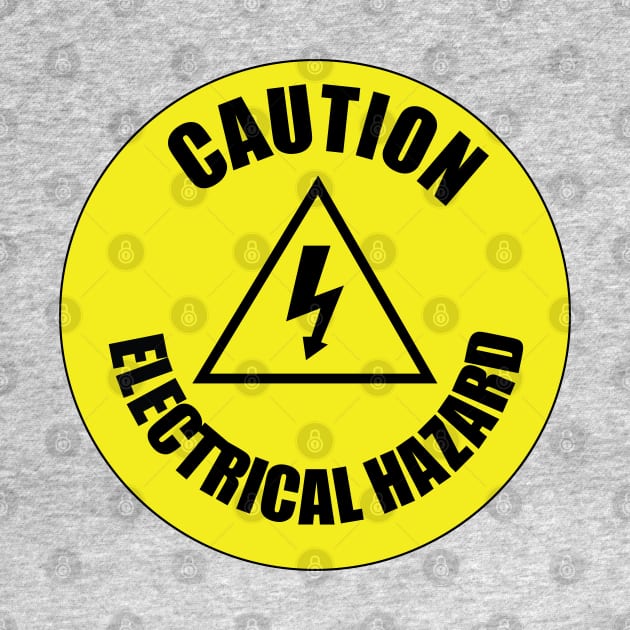 Caution Electrical hazard Dangerous warning sign for electrical Hazard areas by ArtoBagsPlus